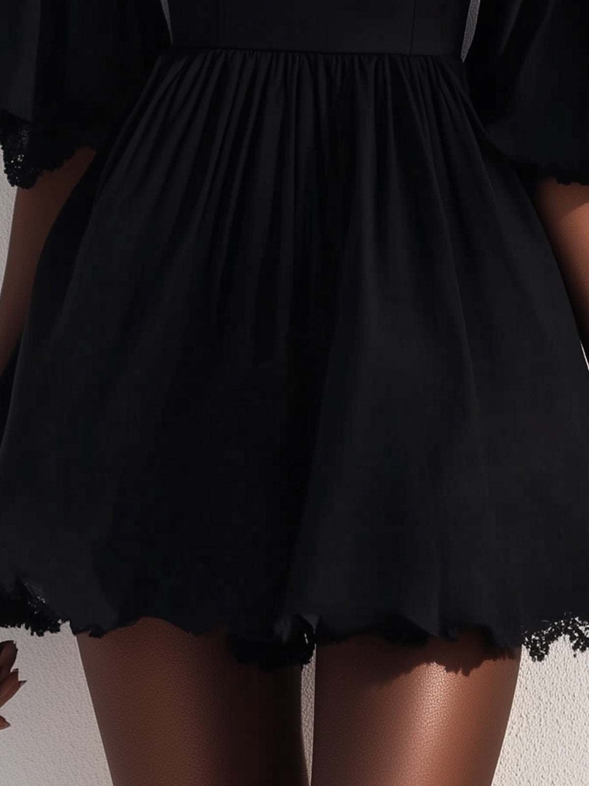 Lace Off Shoulder Flared Sleeve Mini Dress