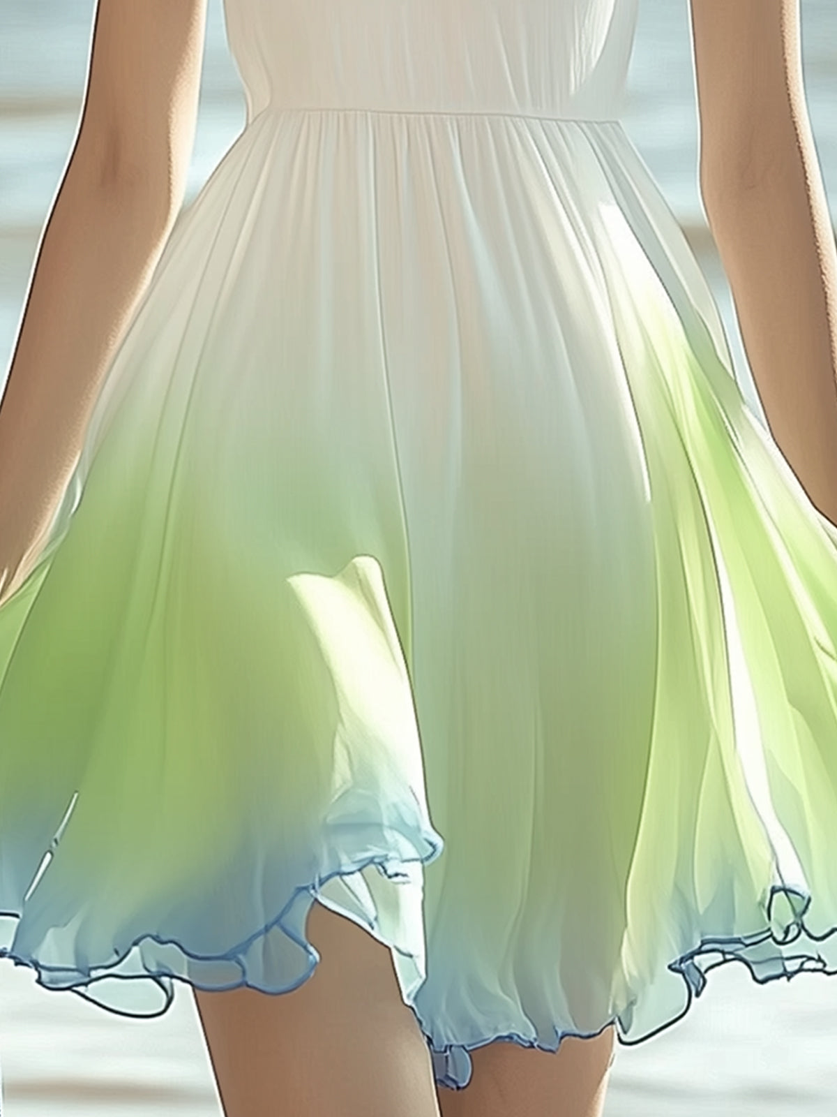 Lightweight Ombre Chiffon Dress