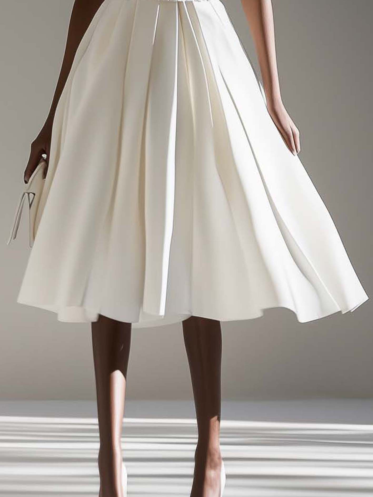 White Midi Dress With Lace And 3D Flowers