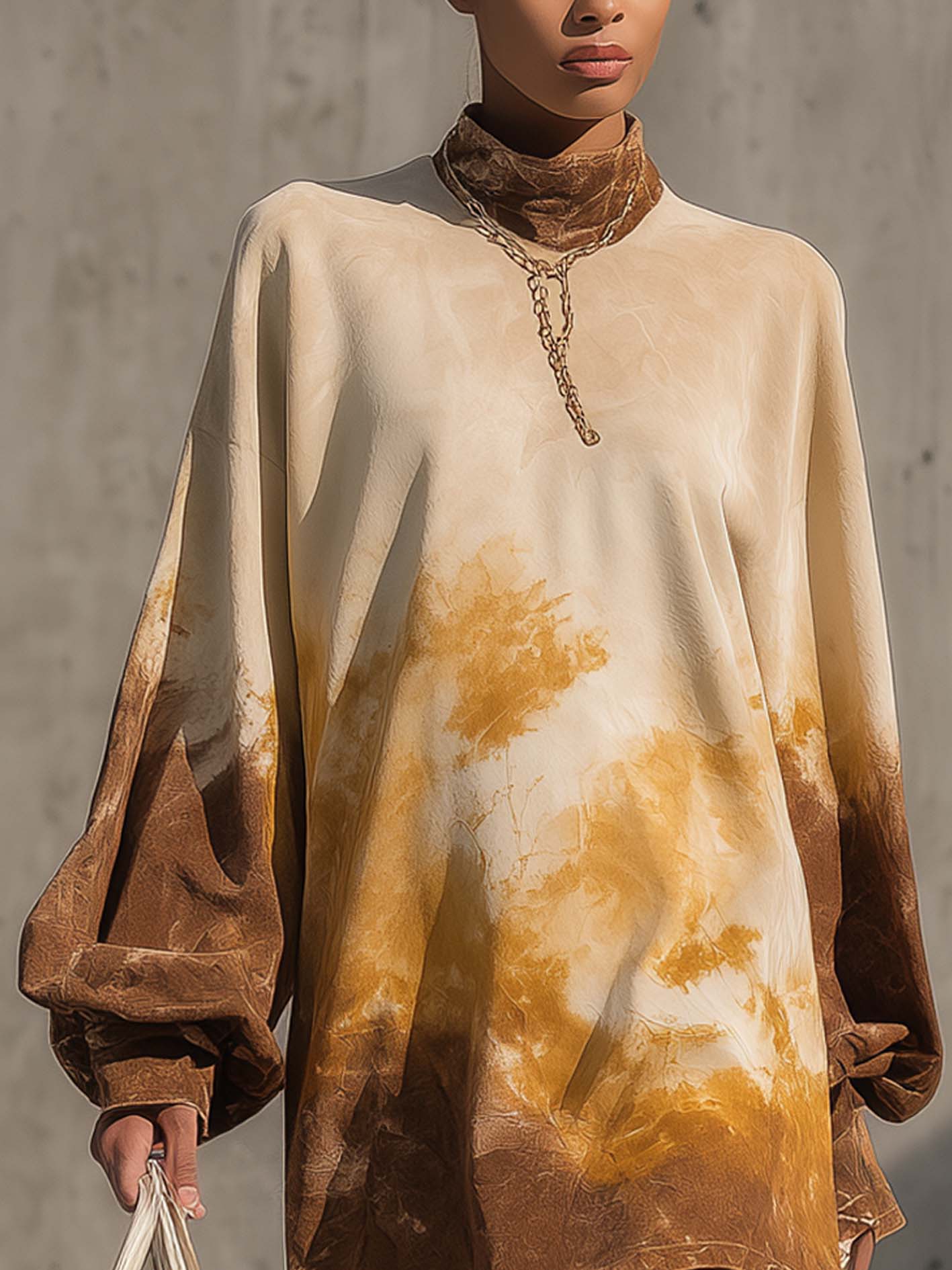 Beige Ombre Faux Suede Mini Dress