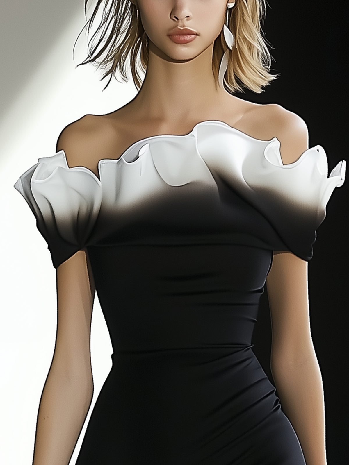 Gradient Off Shoulder Dress