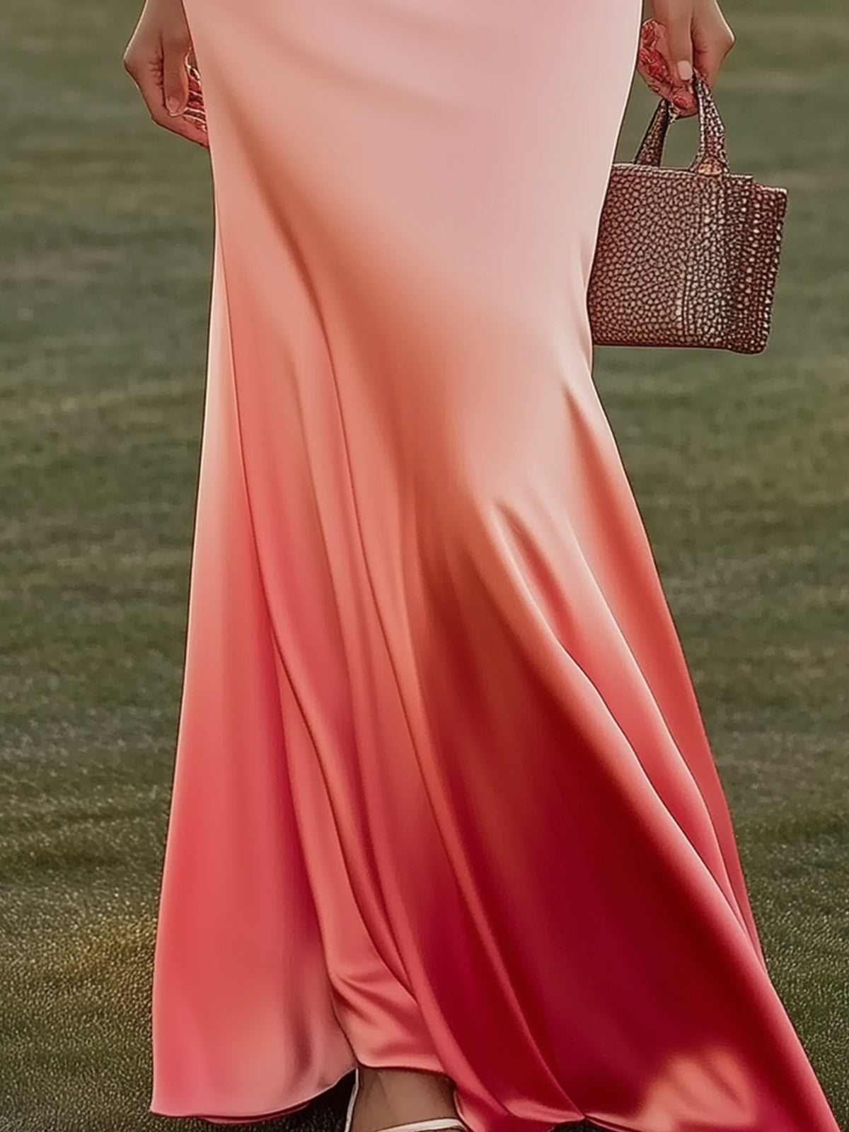 Elegant Ombre Strapless Bodycon Dress