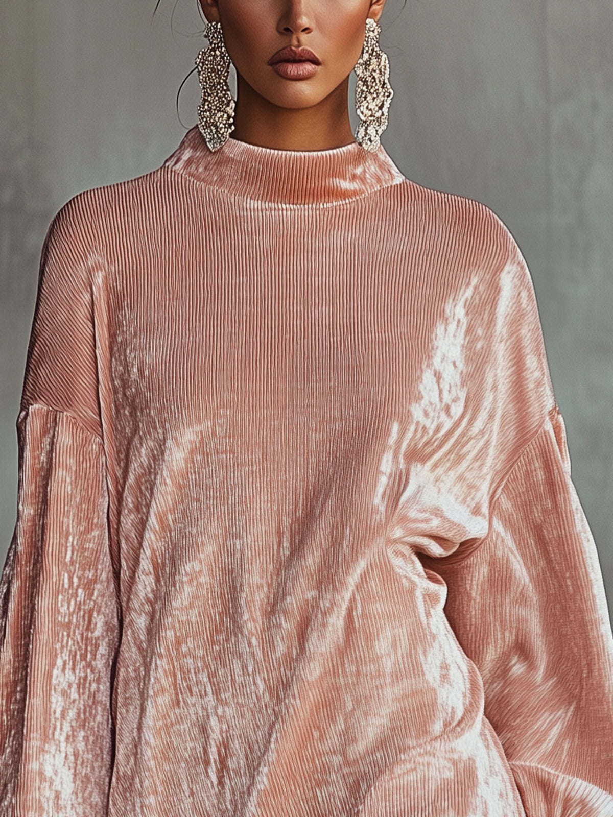 Pink Velvet And Leopard Ruffle Dress
