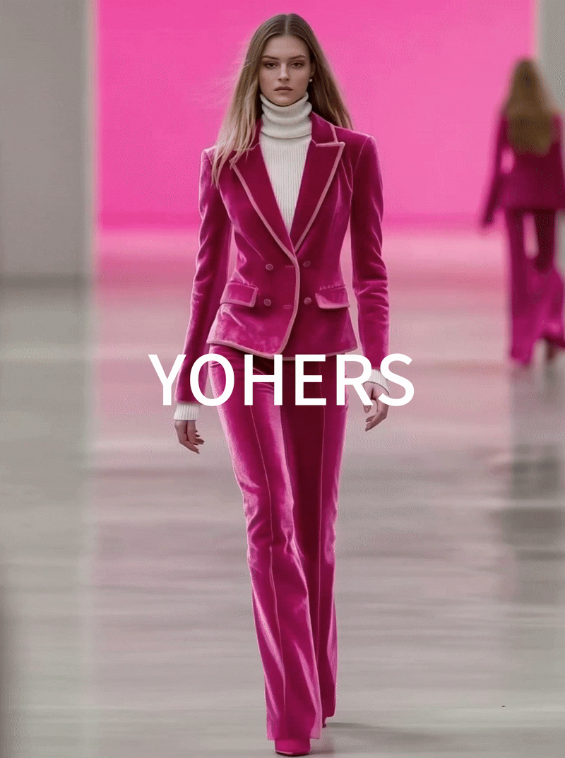 24-Hour-Shipping Barbie Pink Velvet Suit With Light Pink Trimmed