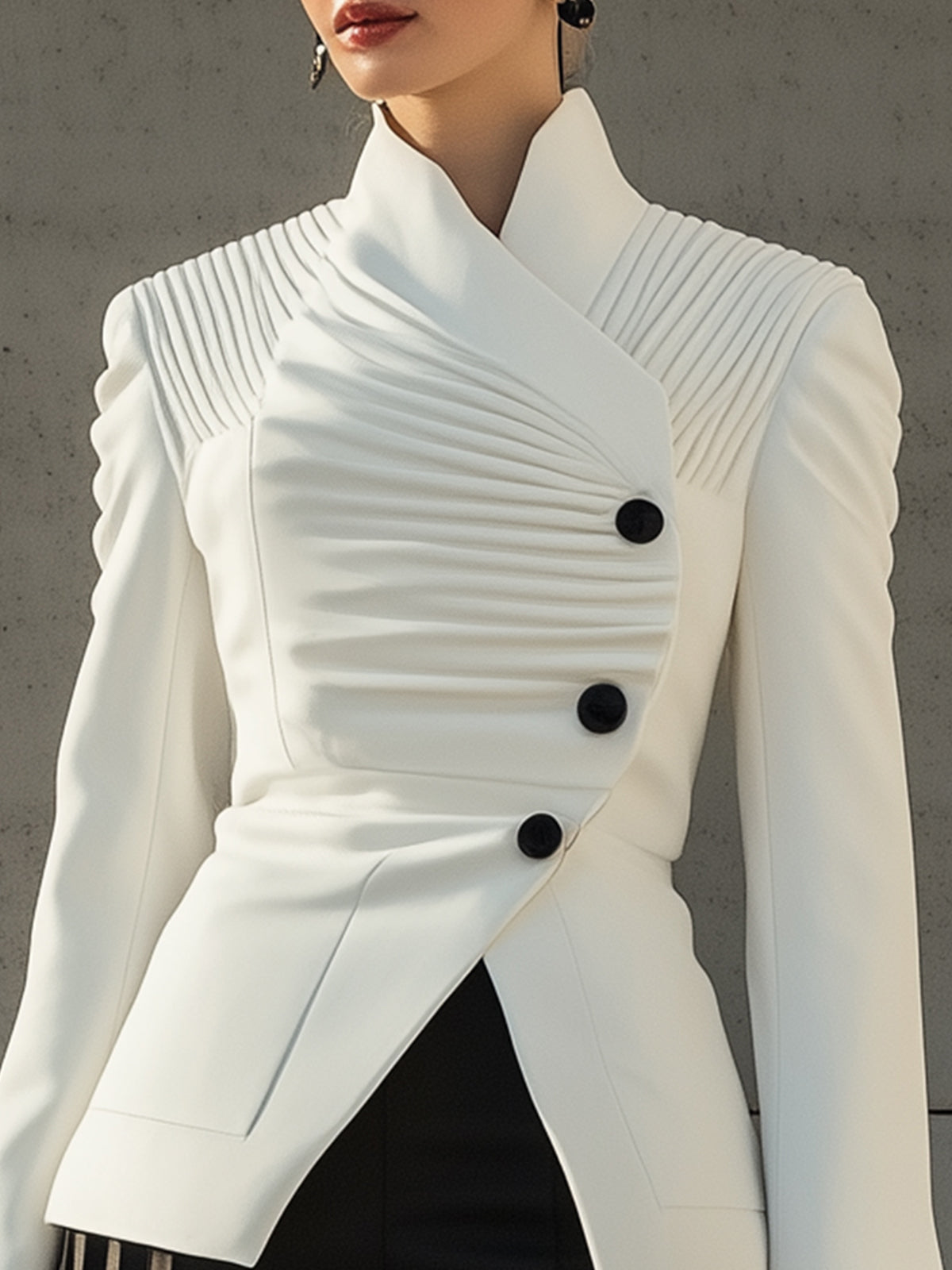 Pleated Structured Blazer