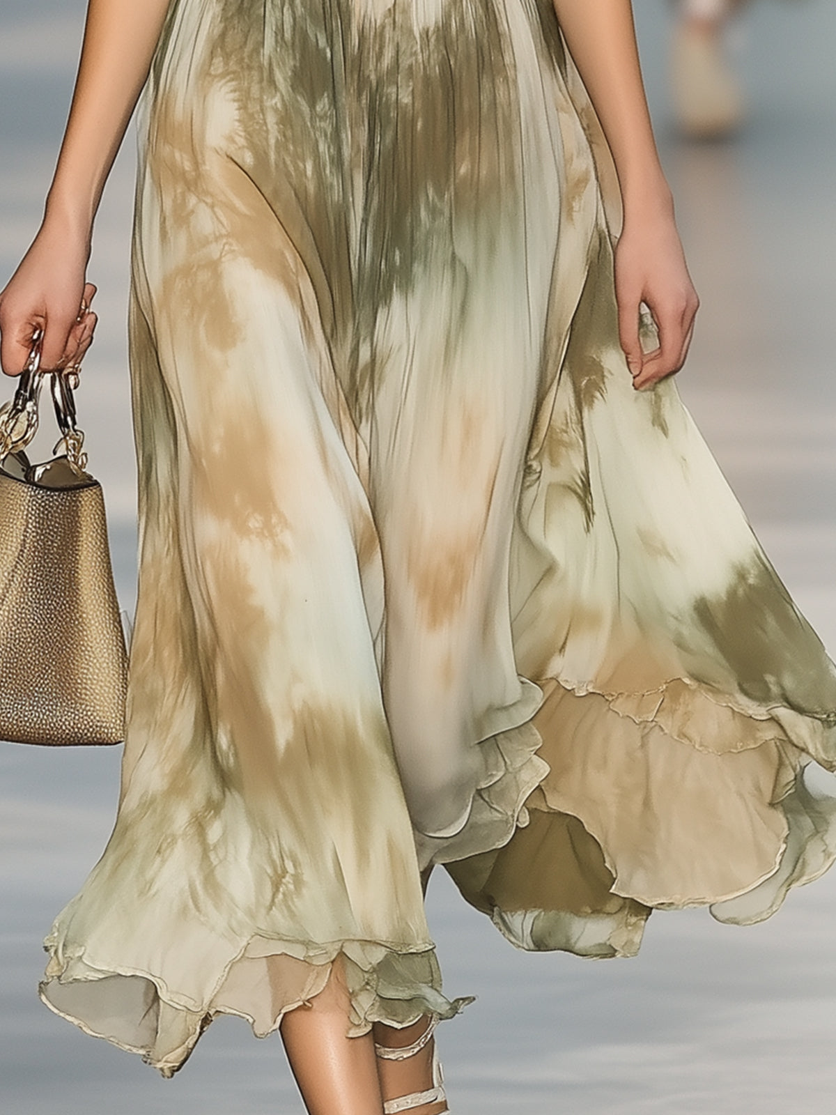 Trendy Tie Dye Print Maxi Dress