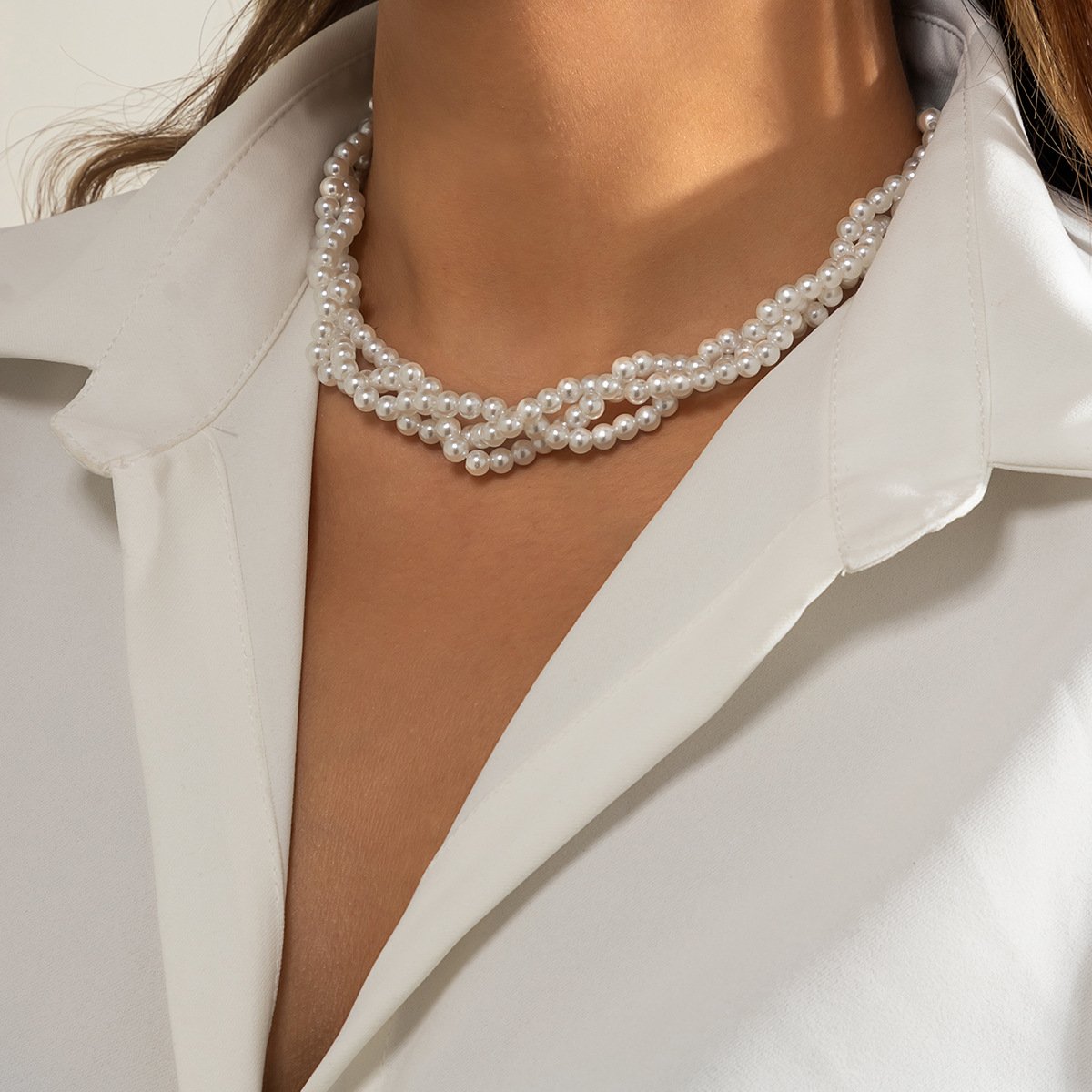 Collier de perles multicouches