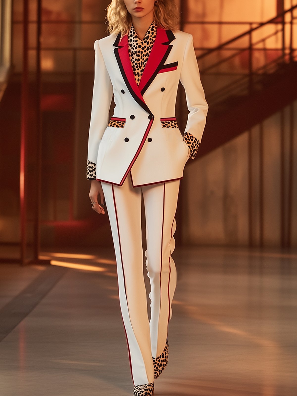 24-Hour-Shipping Comfortable  Suit With Red Stripe Design