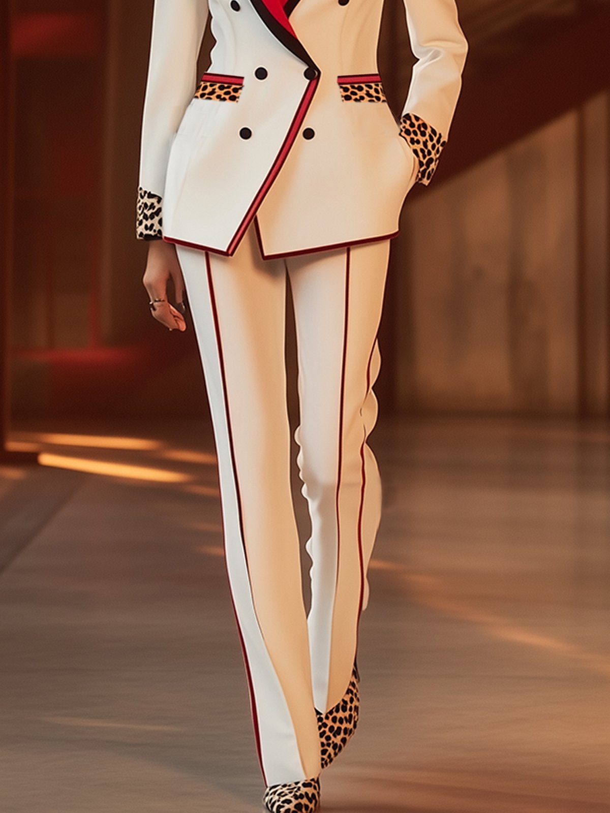 24-Hour-Shipping Comfortable  Suit With Red Stripe Design