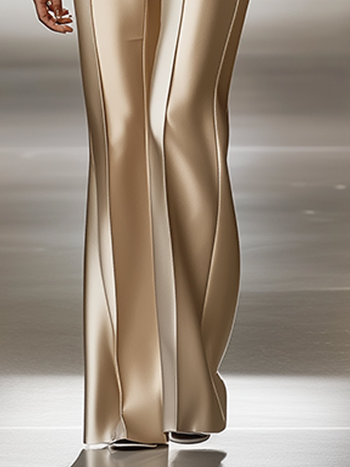 24-Hour-Shipping Chic Beige Satin Pants