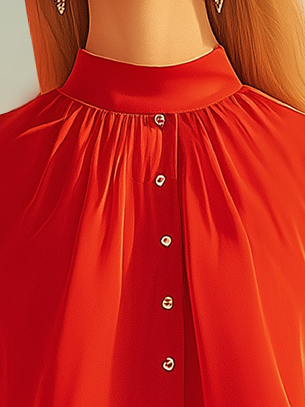 Single Breasted Chiffon Sleeveless Blouse