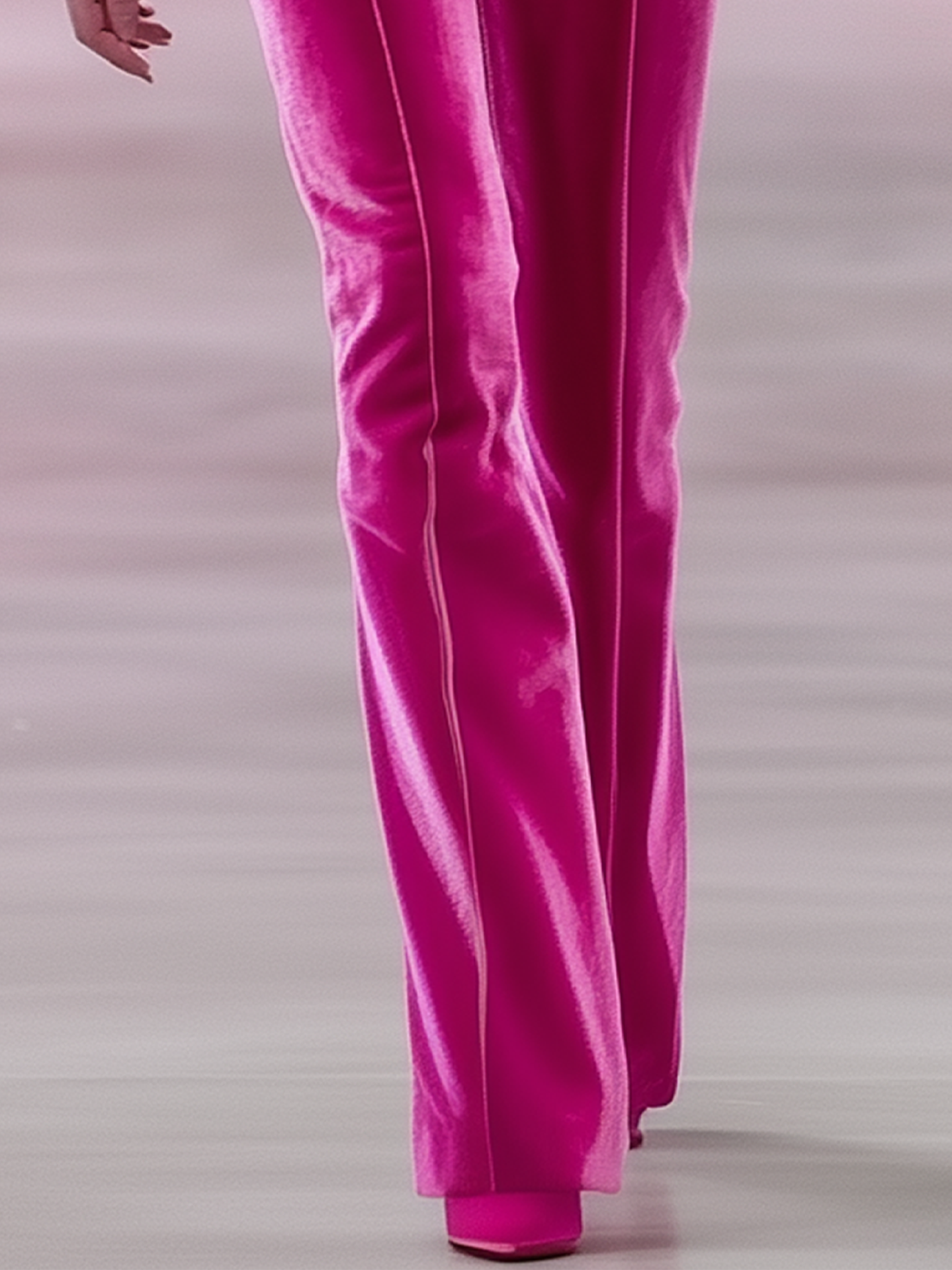 Barbie Pink Velvet Pants With Light Pink Trimmed