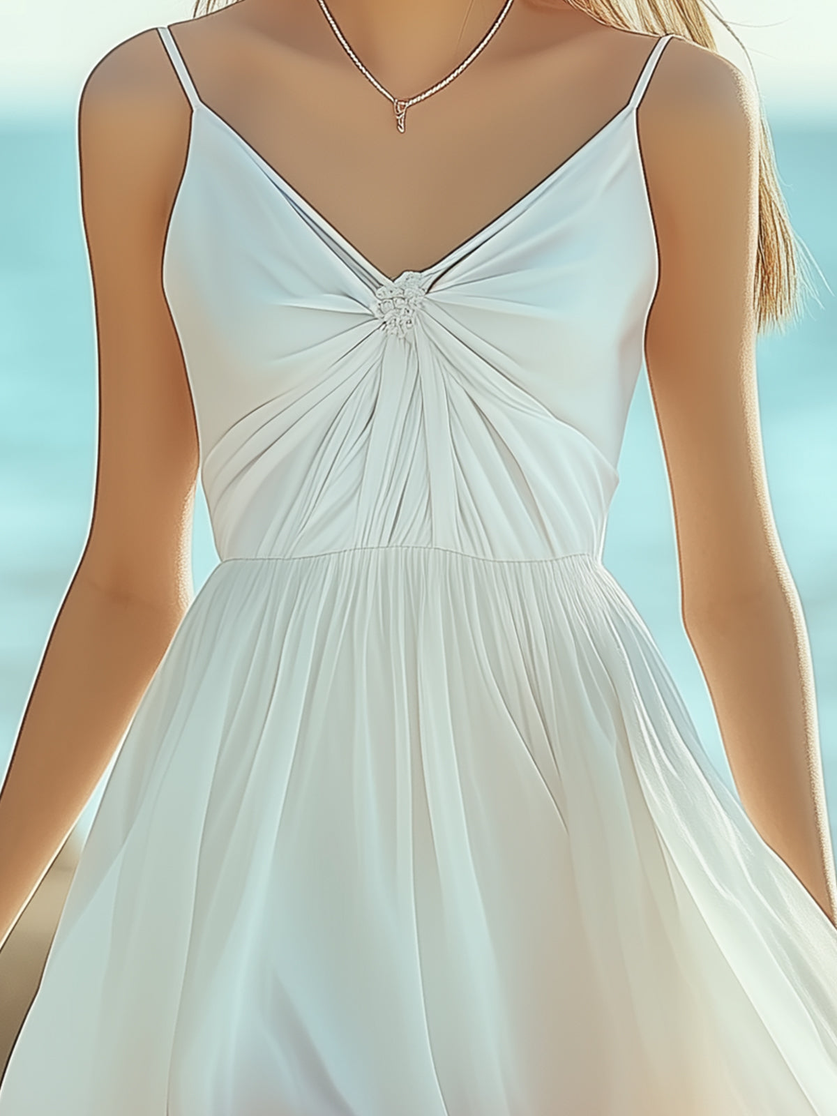 Trendy Twist V-Neck Ombre Dress