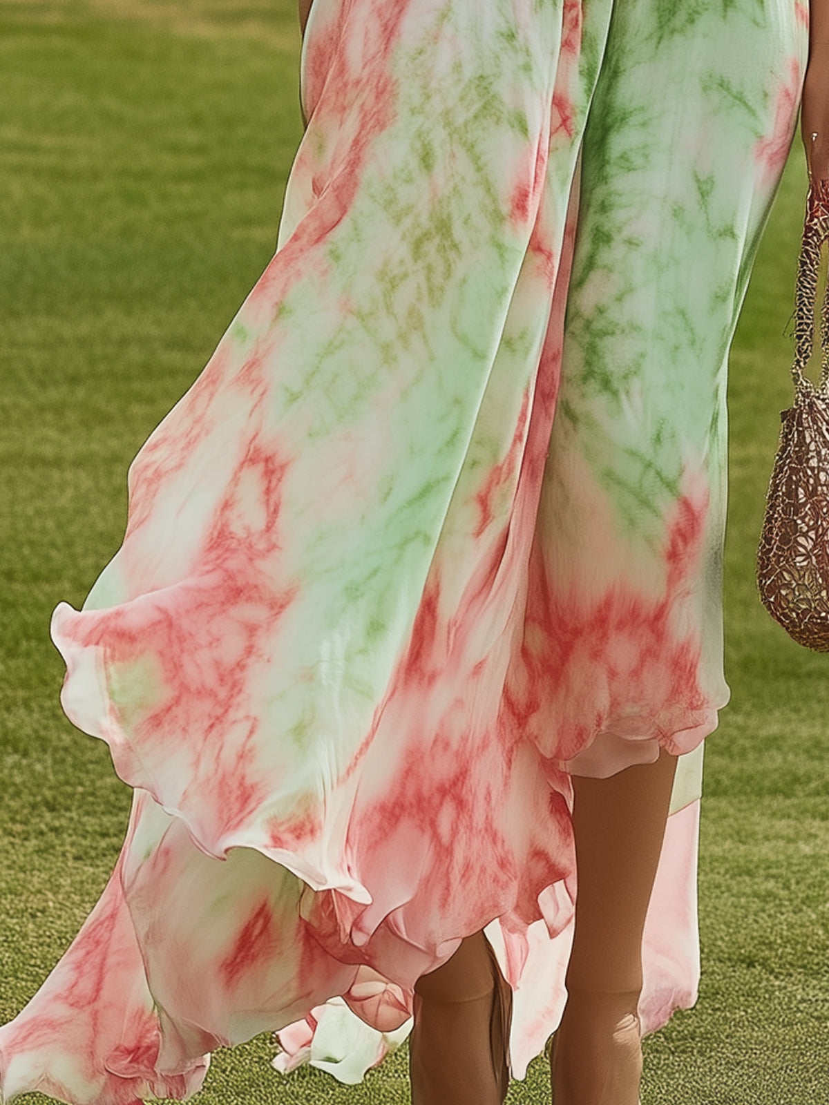 Bohemian Tie Dye Chiffon Maxi Dress
