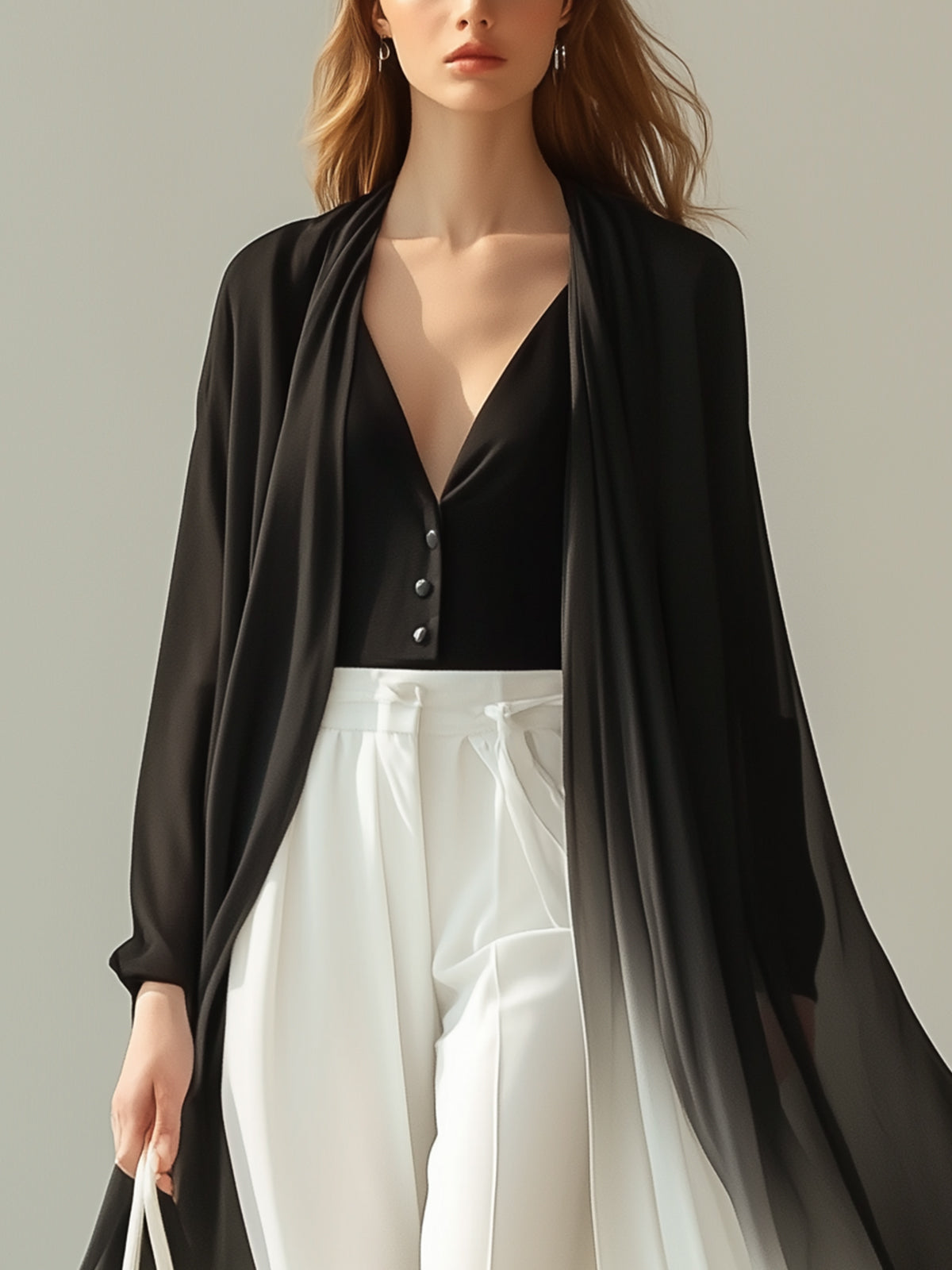 Shadow Chiffon Kimono Cardigan