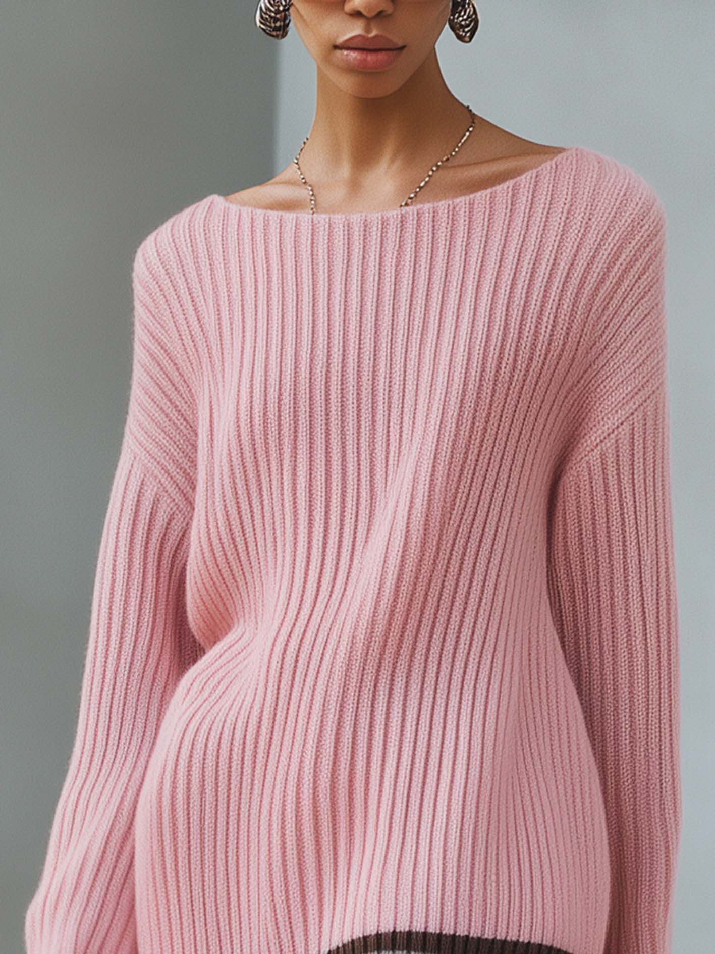 Pink Mini Dress With Gray And Brown Blocks