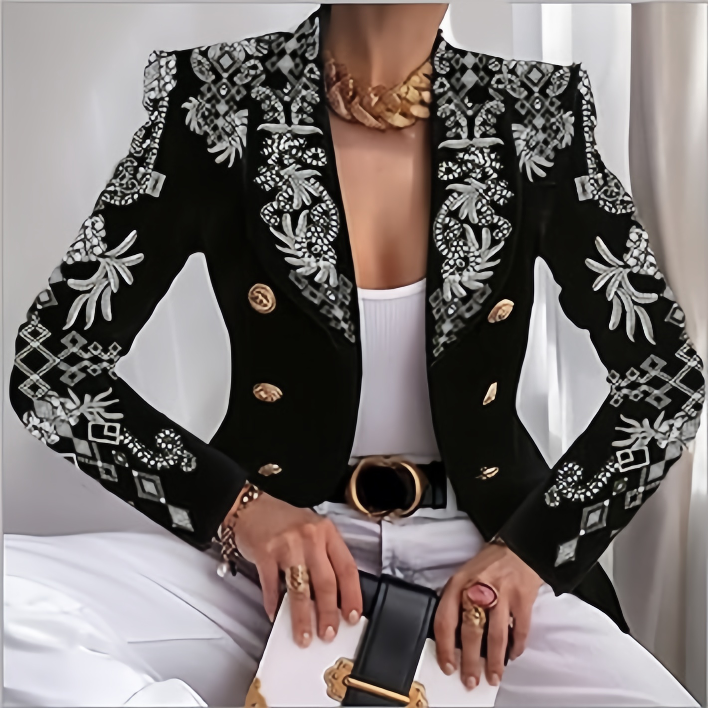 Silver Printed Jacket