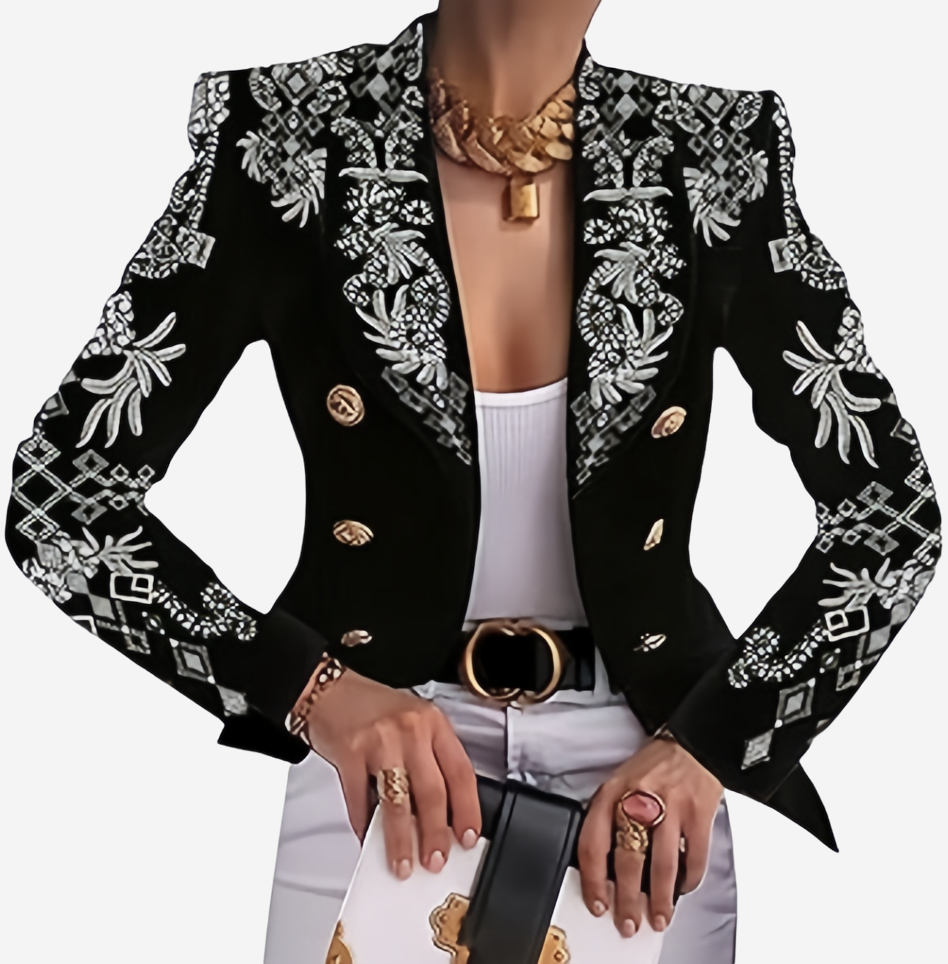 Silver Printed Jacket