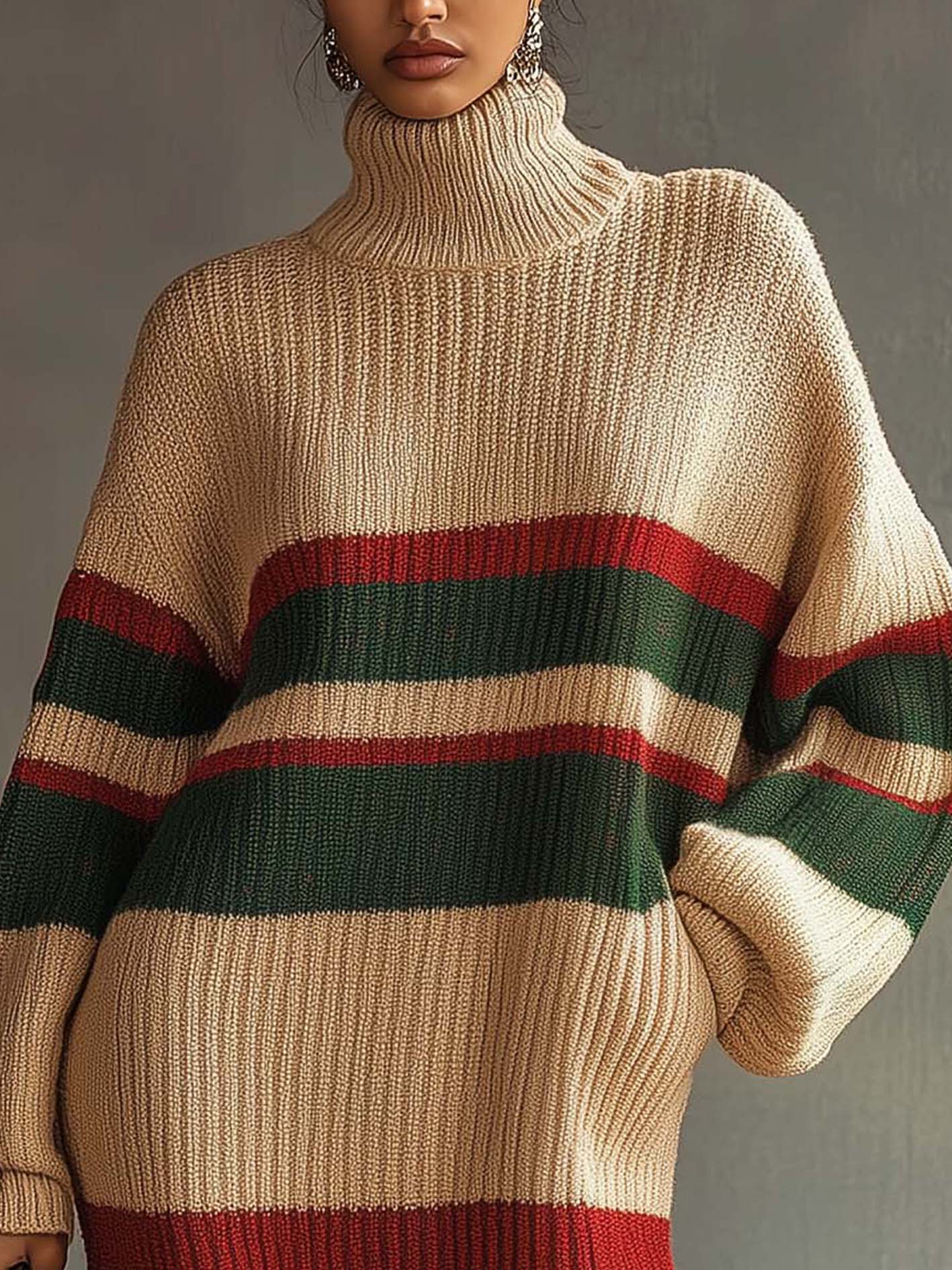 Off-white Knitted Mini Dress With Colorful Lines
