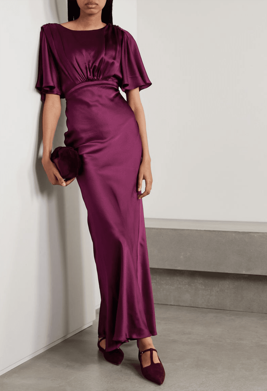 Hammered Silk-satin Dress