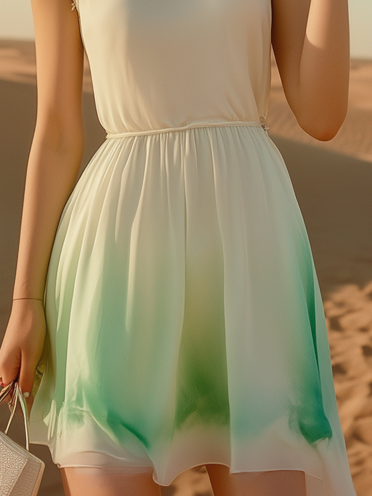 Round Neck Ombre Mini Dress