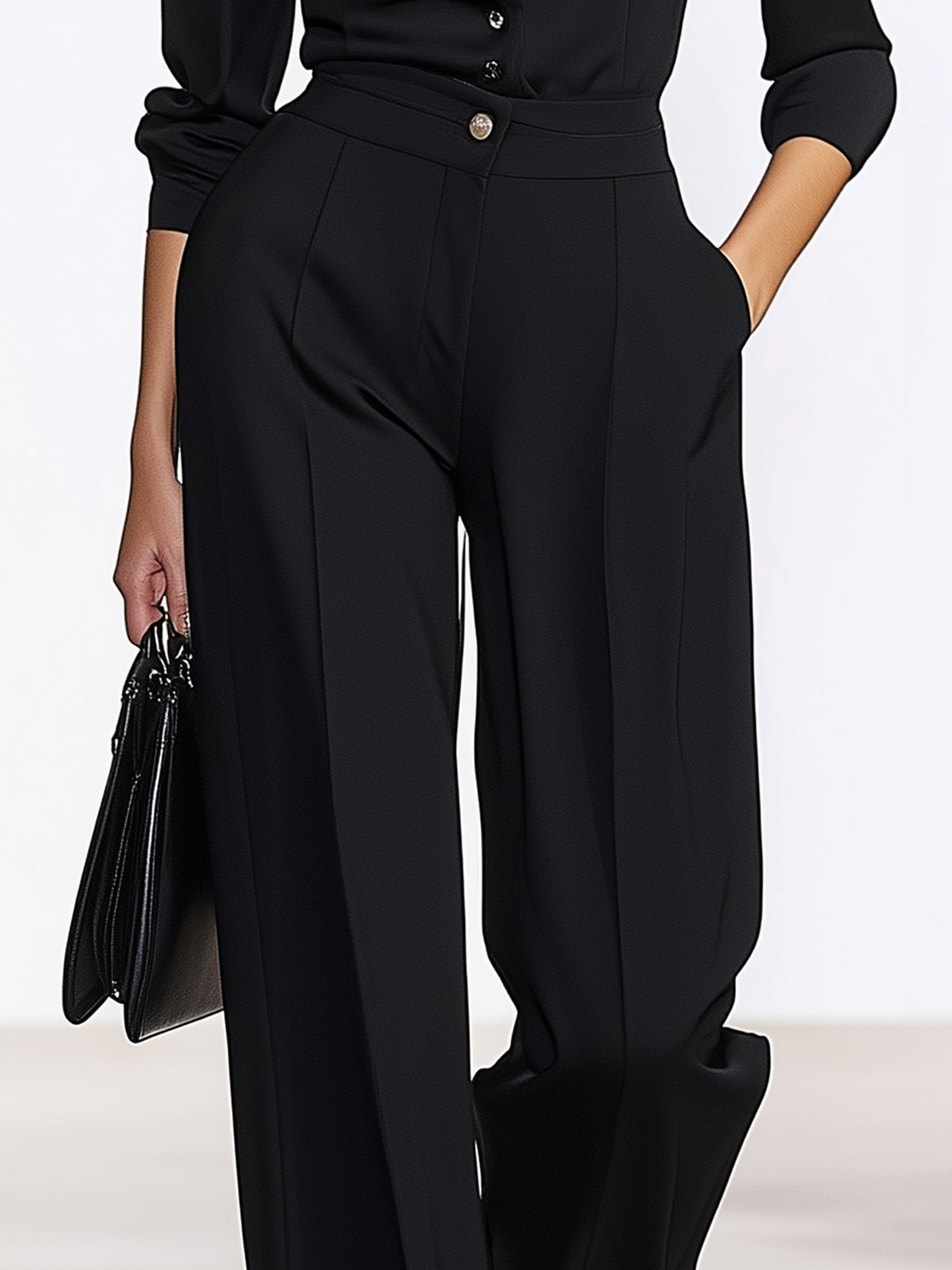 Black Elegant Workplace Pants