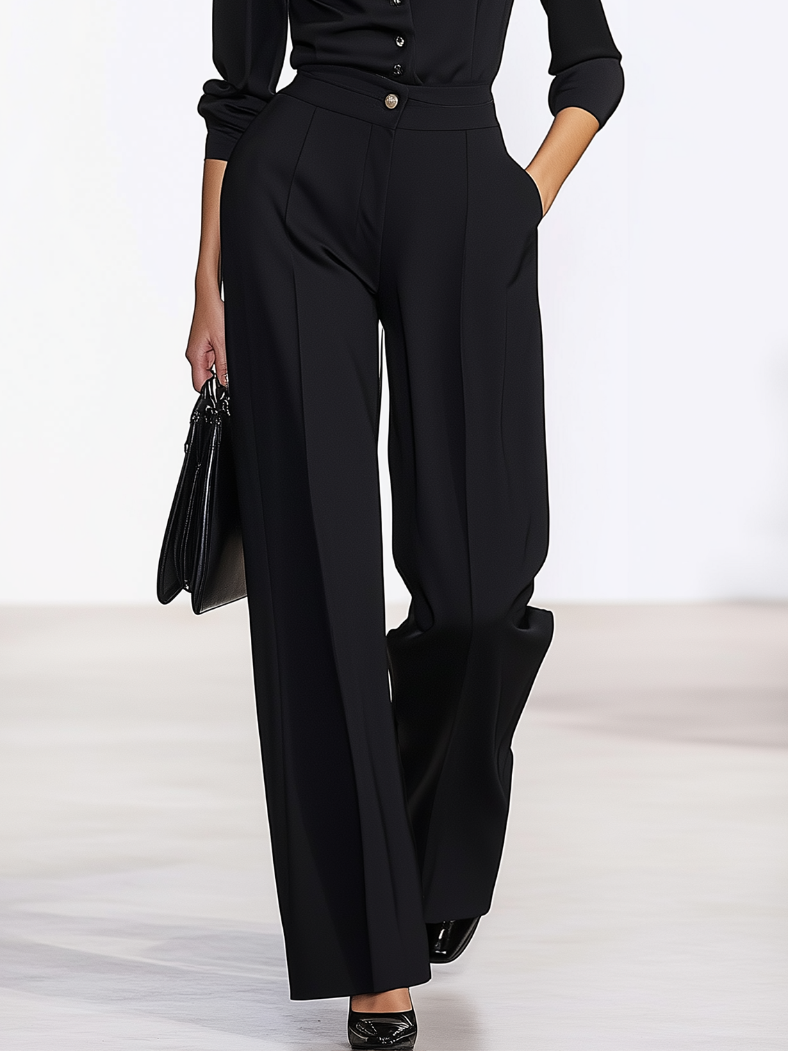 Black Elegant Workplace Pants