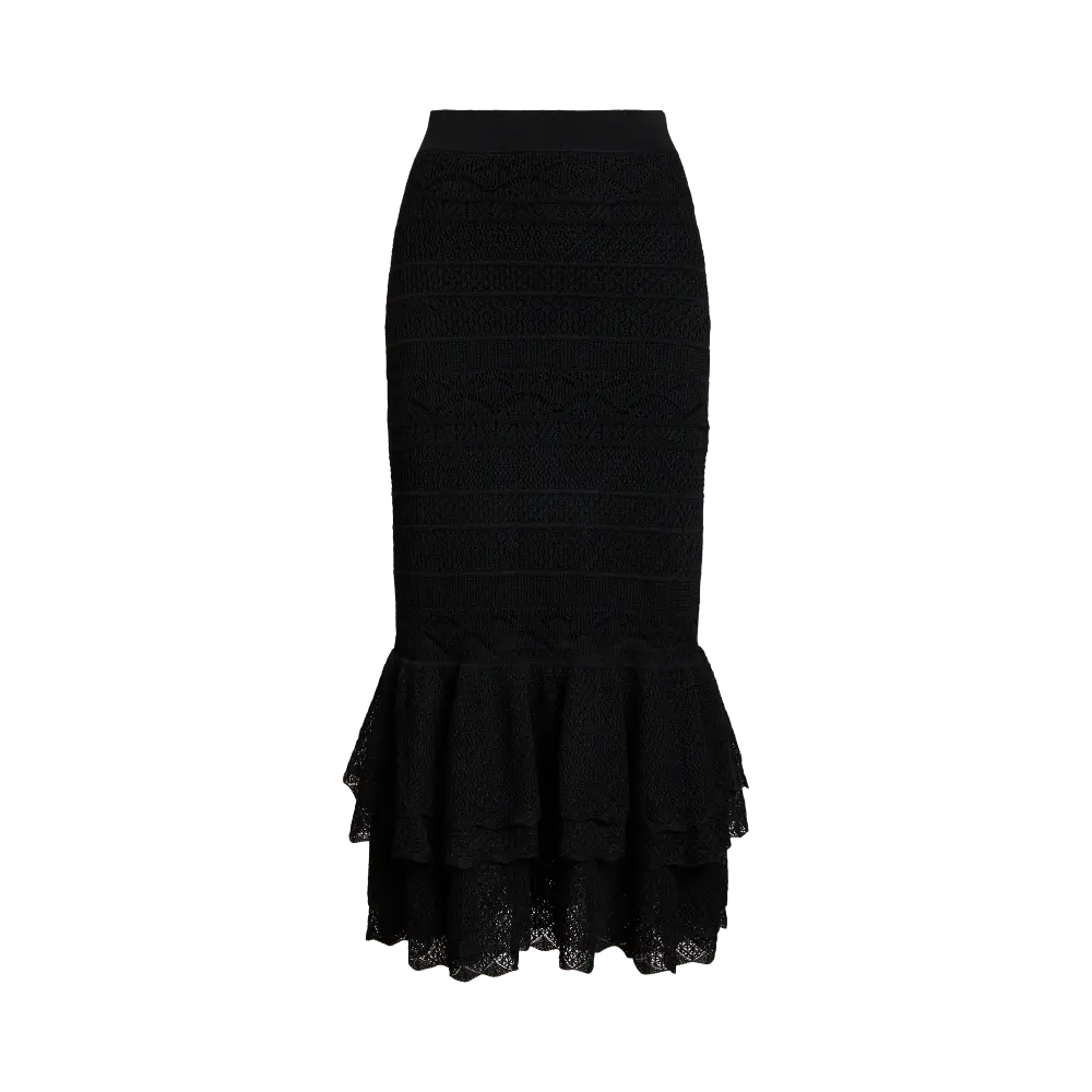 Ruffle-Trim Pointelle Skirt