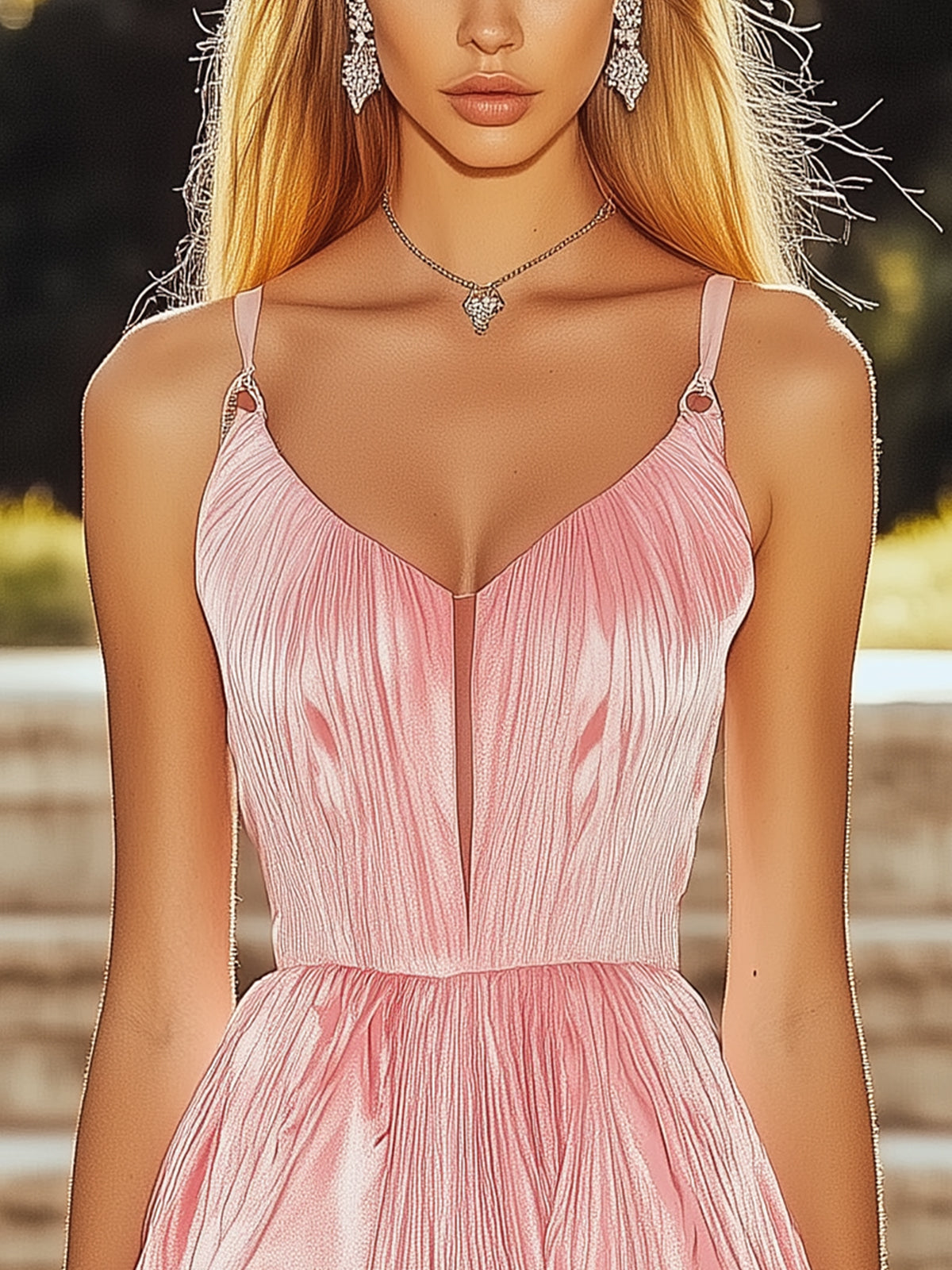 Glossy Solid Spaghetti Strap Mini Dress