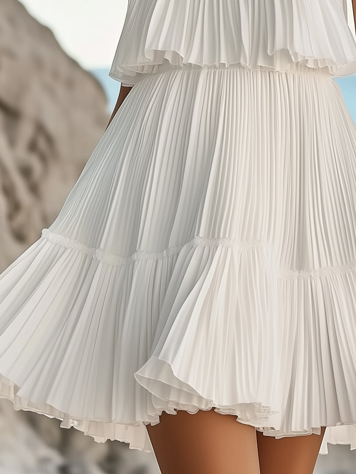 Trendy Ruffle Chiffon Dress