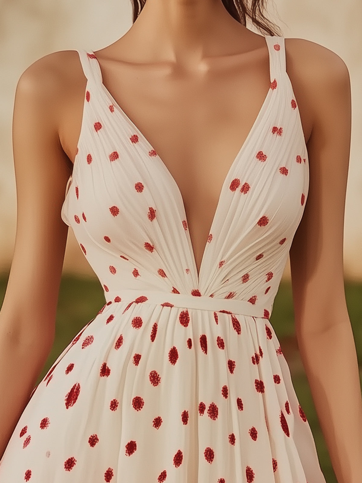 Trendy Ombre Polka Dot Print Chiffon Mini Dress