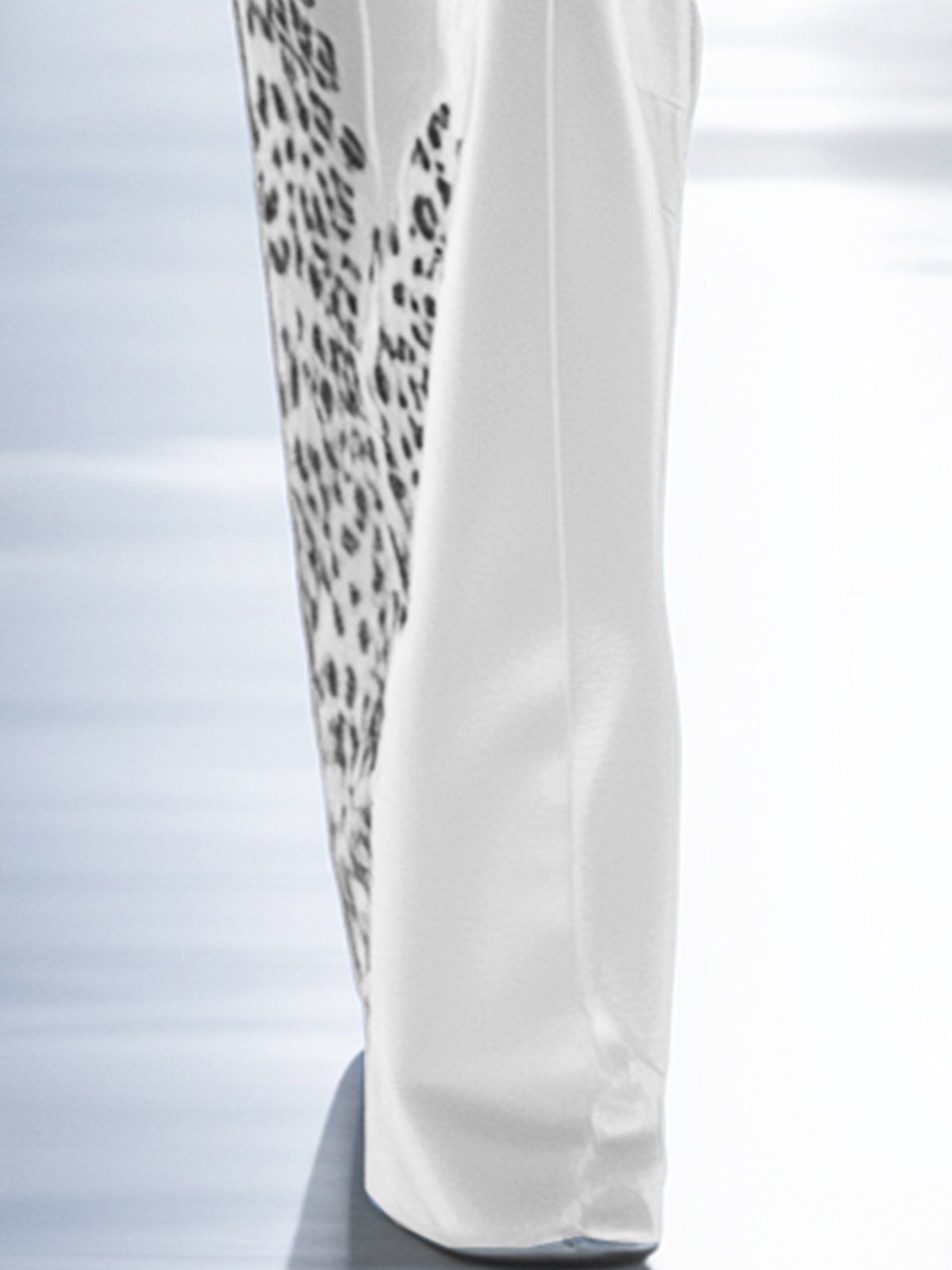 White Velvet Leopard Print Pants