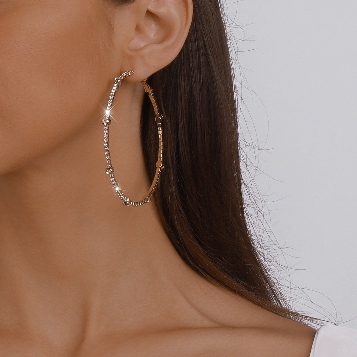 Boucles d'oreilles minimalistes en strass