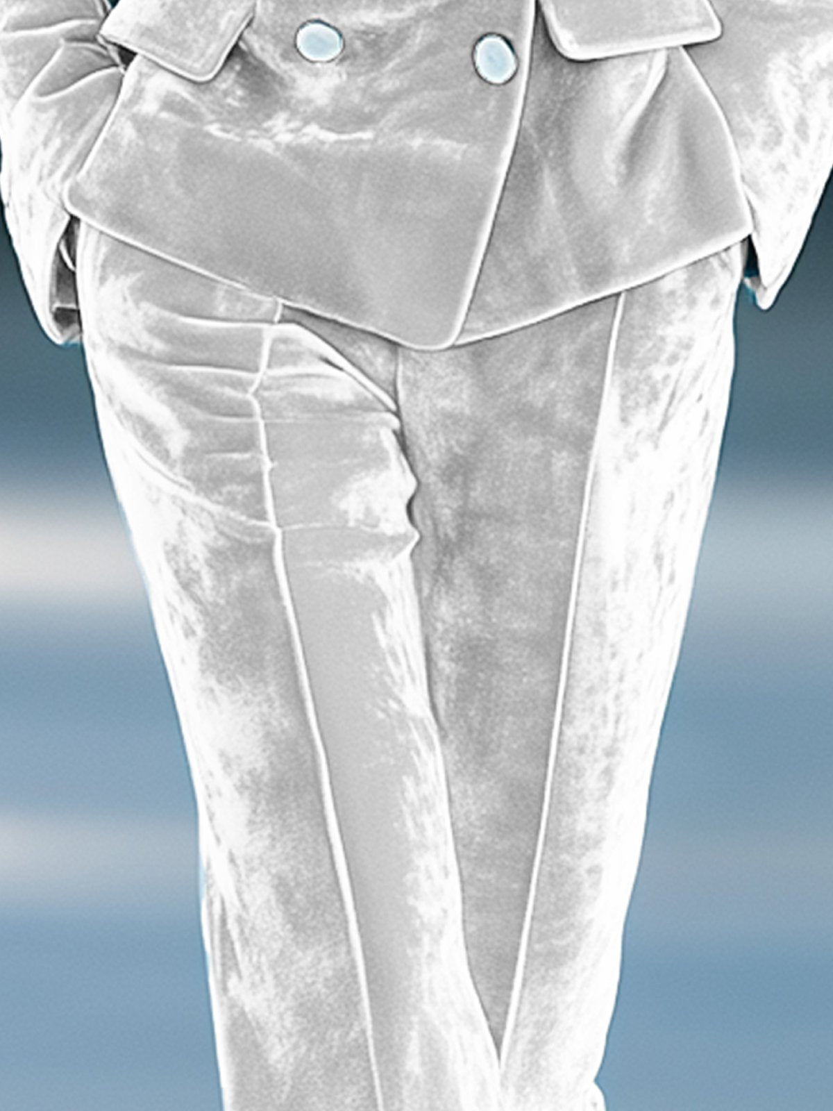 High Quality White Velvet Pants