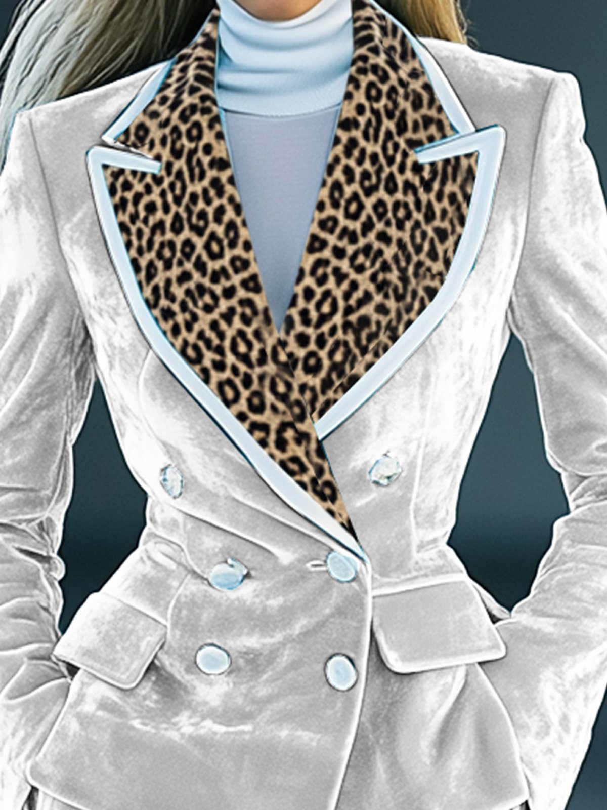 High Quality White Velvet Blazer