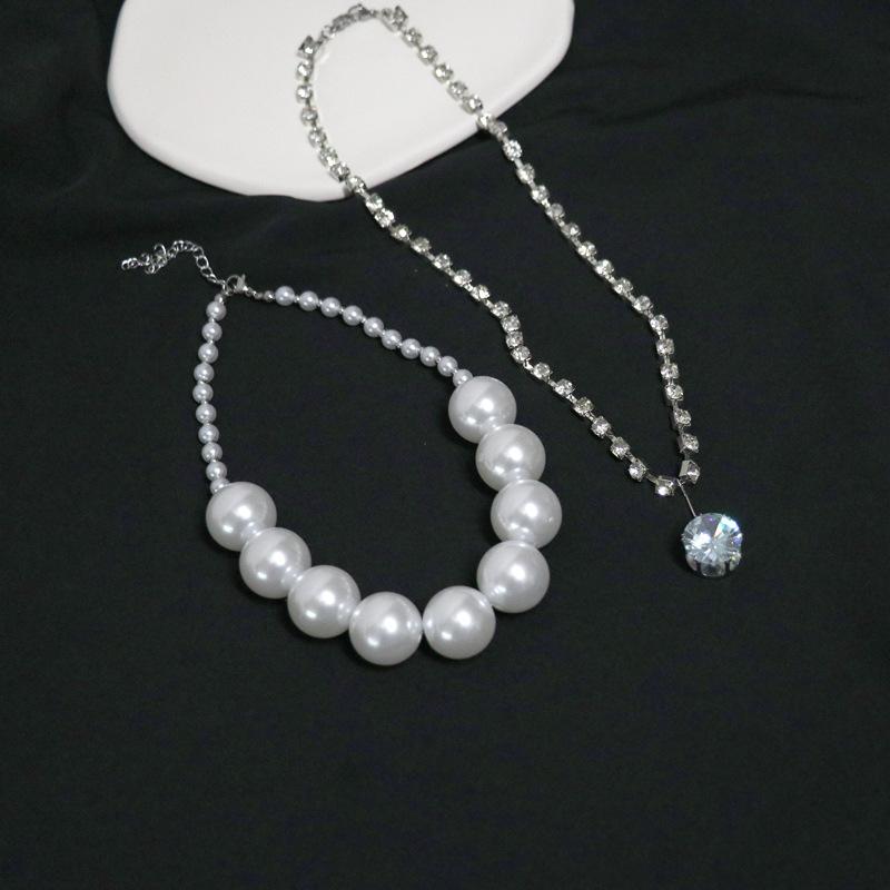 Chain Pearl Double Layer Strap Necklace