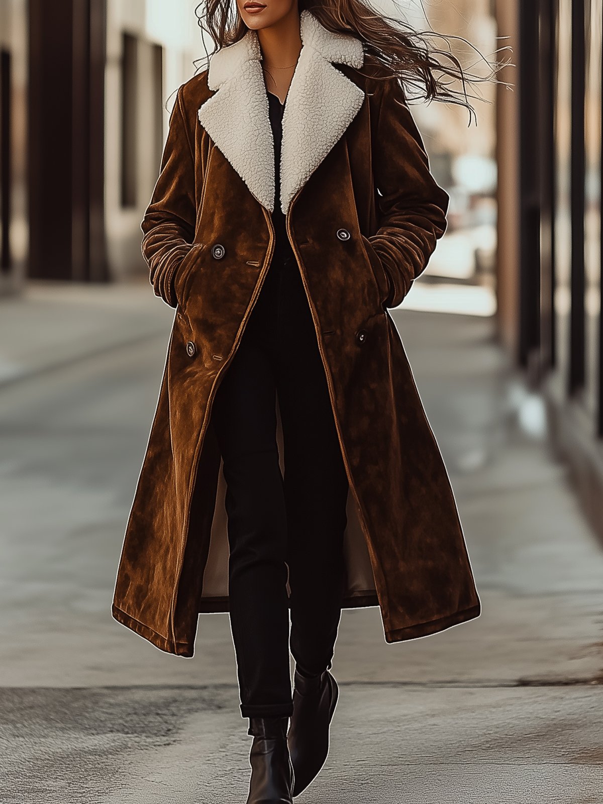 Vintage Velvet Double Breasted Coat