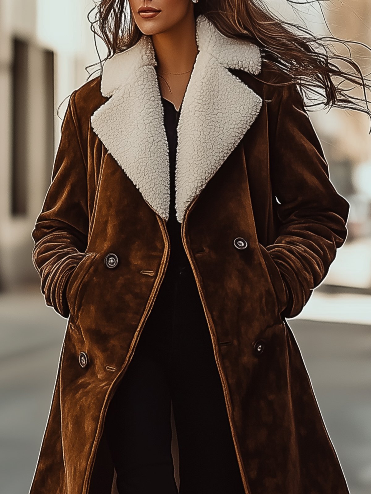 Vintage Velvet Double Breasted Coat