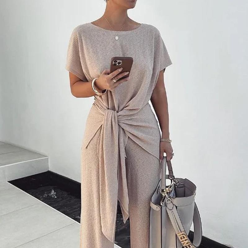 Fashion Pleated Lace-Up Temperament Fashion Suit