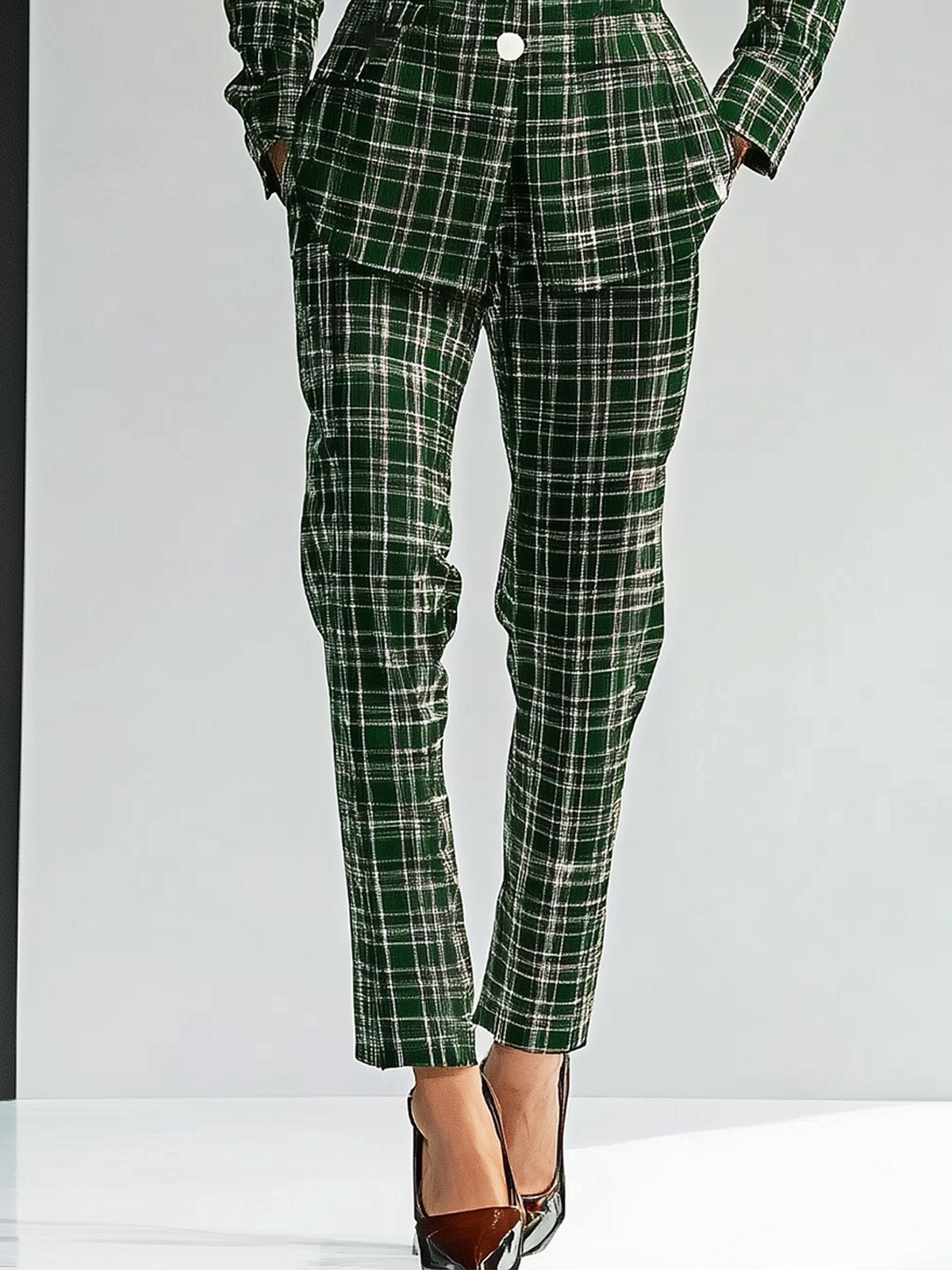 Striking Green Check Pants