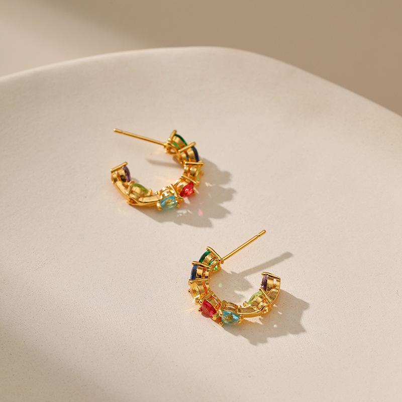 Colorful zircon Earrings