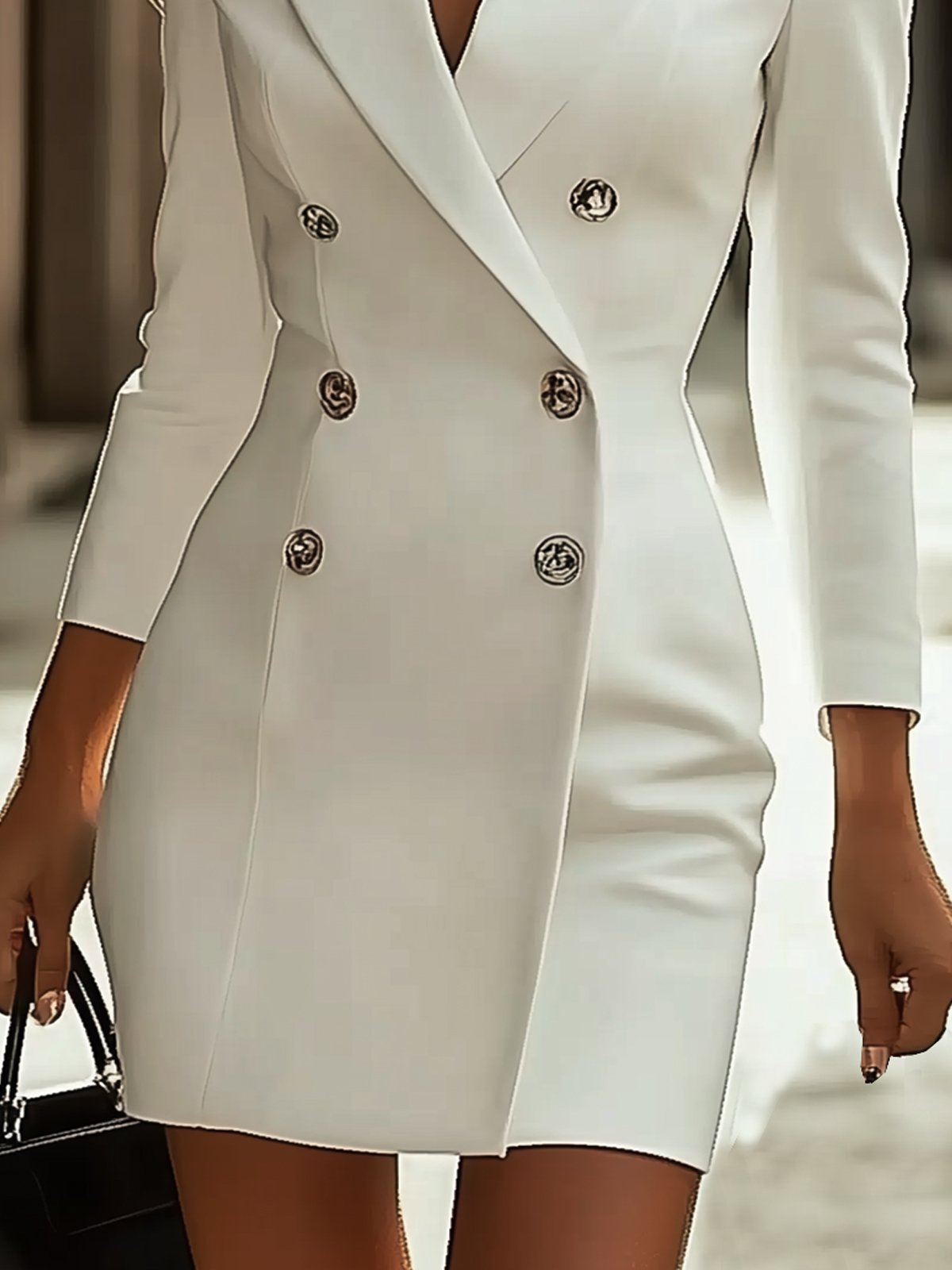 Fashion Lapel Double-breasted Dress