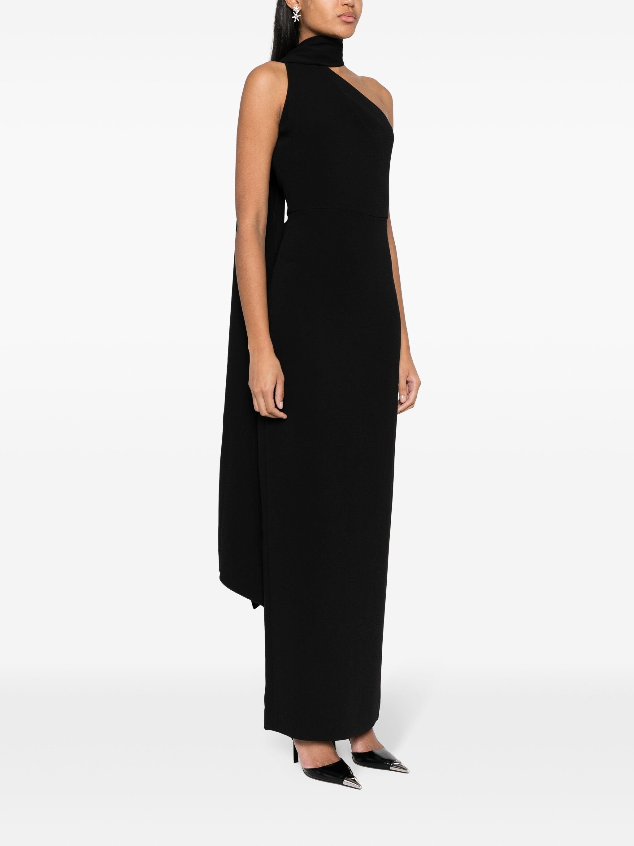 Robe extra longue à une épaule