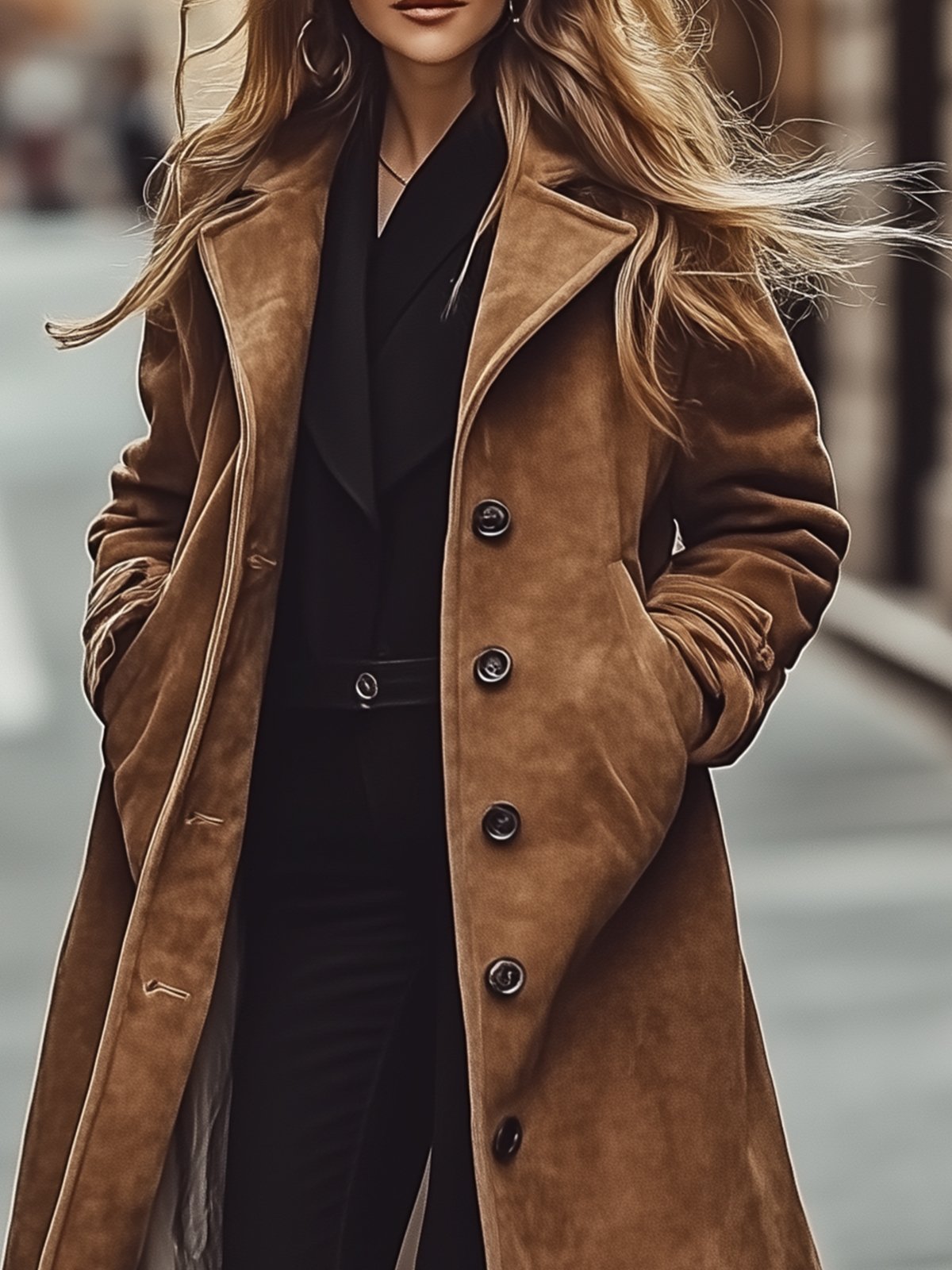 Vintage Brown Suede Thickened Coat