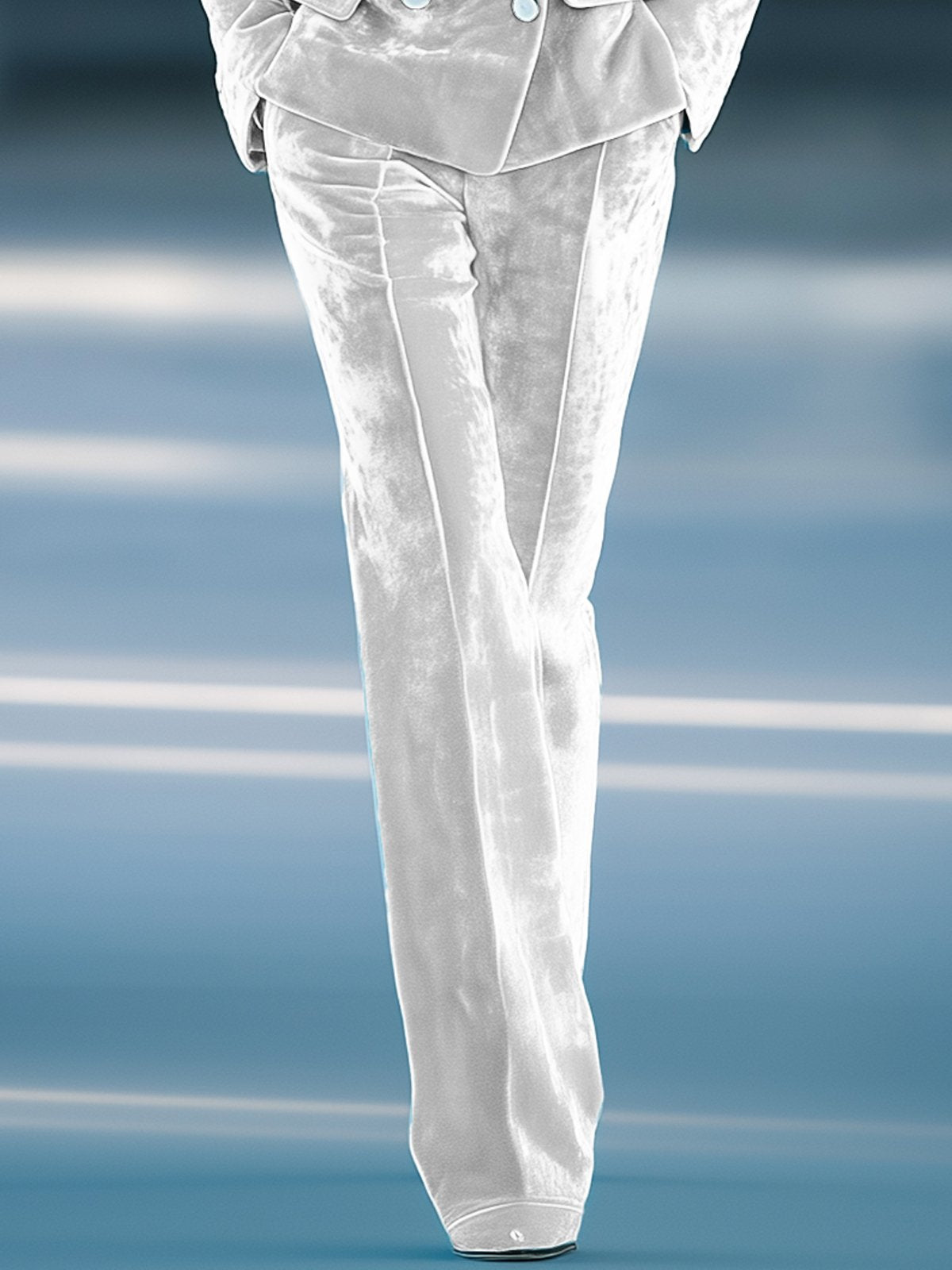 High Quality White Velvet Pants