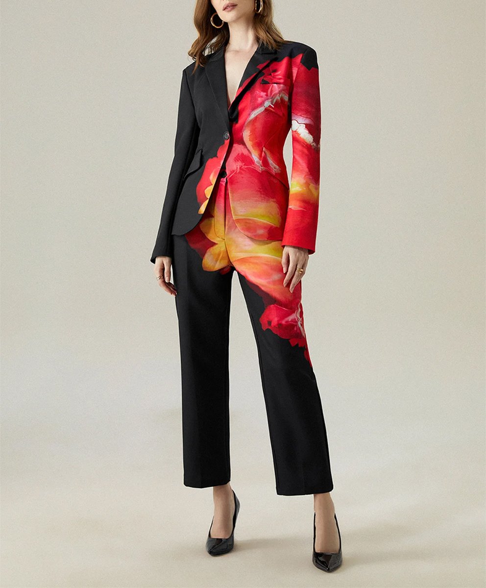 Abstract Lapel Blazer