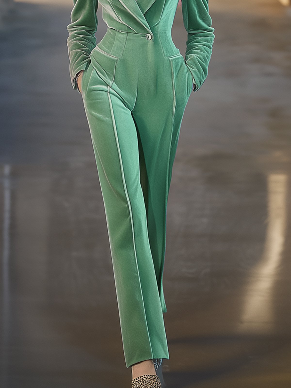 Green Velvet Jumpsuit