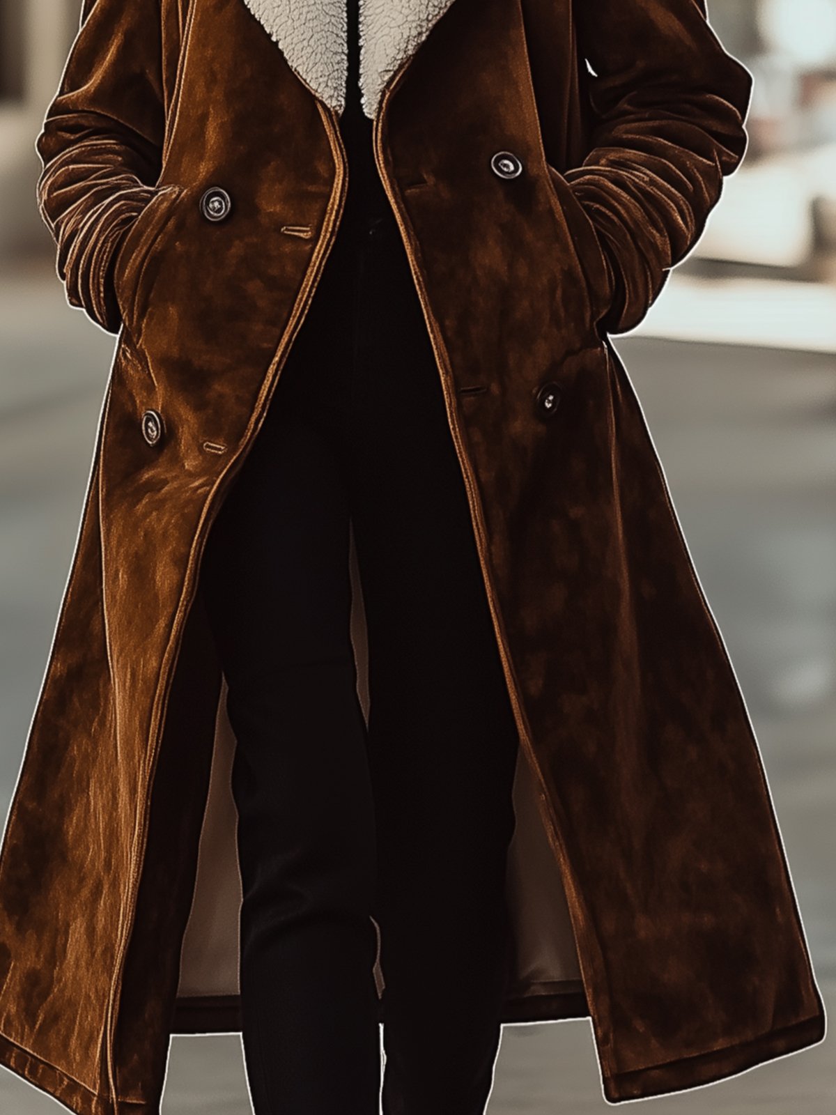 Vintage Velvet Double Breasted Coat