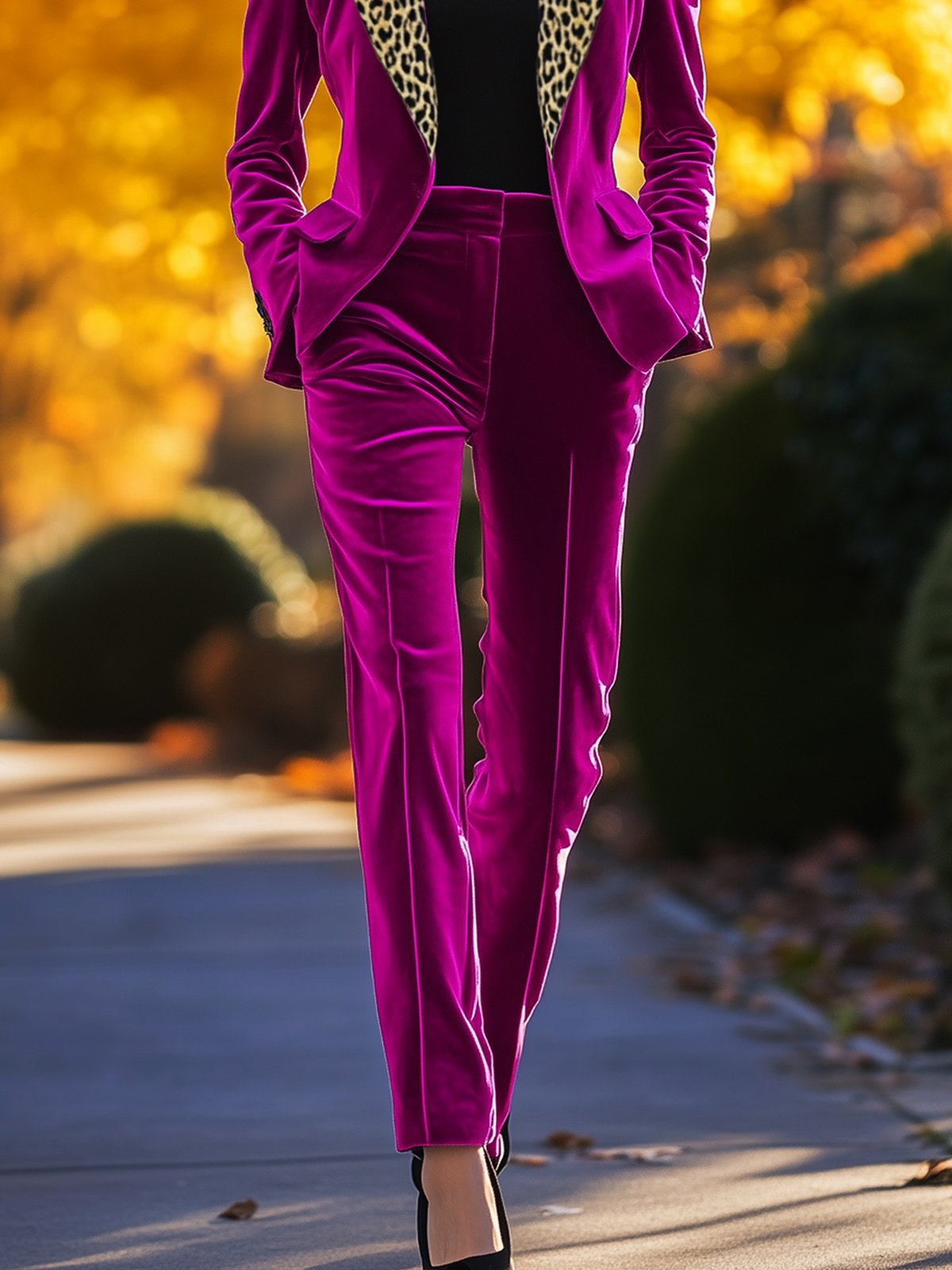 Charming Rose Velvet Suit