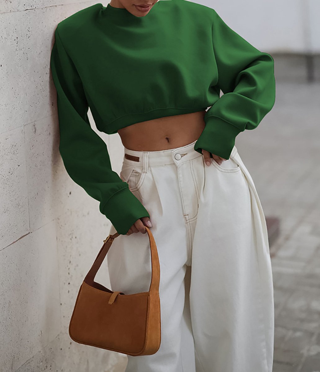 Fleece Midriff-baring Sweatshirt